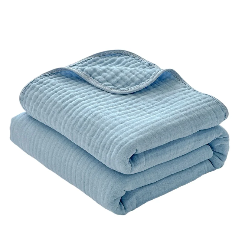 100% Baumwoll-Musselin-Decke für Erwachsene und Kinder, 6-lagige atmungsaktive Gaze-Decke für Sofa und Bett, weiche, leichte Sommerdecke