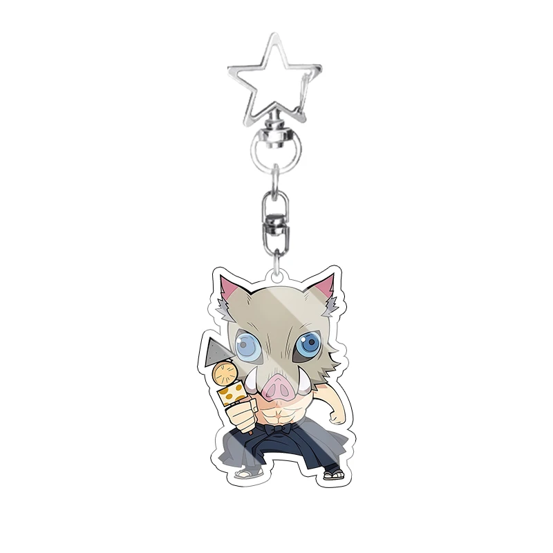 Q Version Demon Slayer Cartoon Acrylic Keychain, Anime Character Pendant