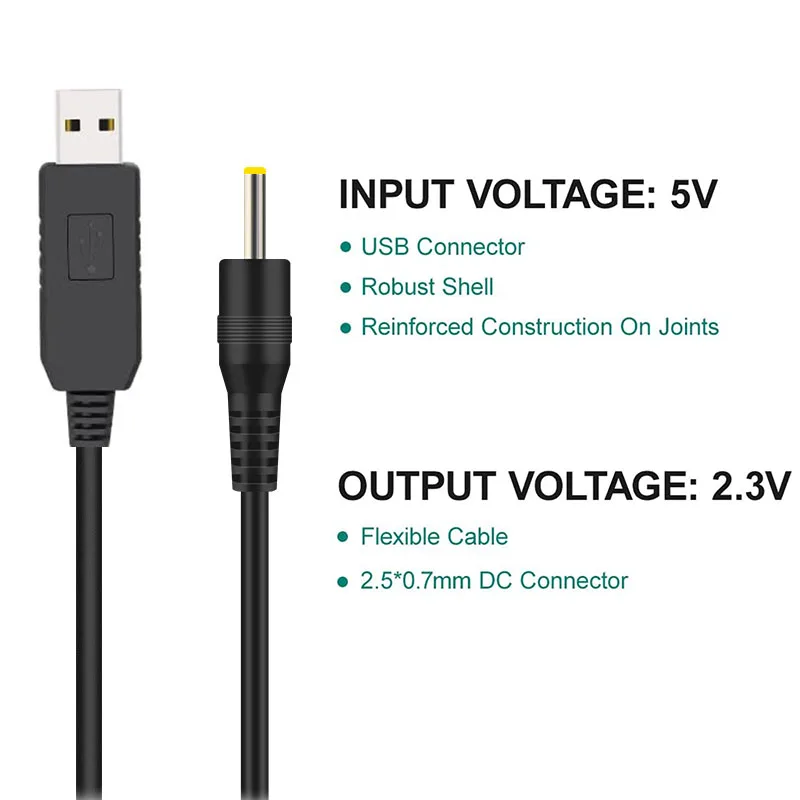 USB 5V to 2.3V Power Supply Charger for Braun MGK3321 MGK3335 MGK3010 MGK3020 BT3020 BT3021 Beard Trimmer USB Charging Cable