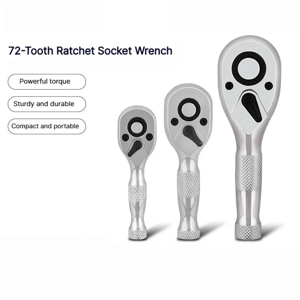 1/4 3/8 1/2 72 Teeth Quick Socket Mini Ratchet Wrench Spanner 2-in-1 Dual Head Stubby Torque Wrench Repair Hand Tools