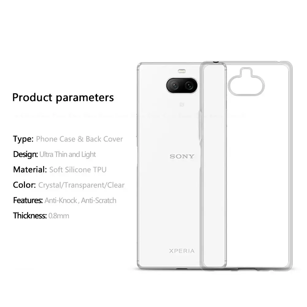 Transparent Silicone UltraThin Soft Full Protective Cover For Sony Xperia 1 5 10 Ace Pro I II III IV V 8 Lite TPU Back Case