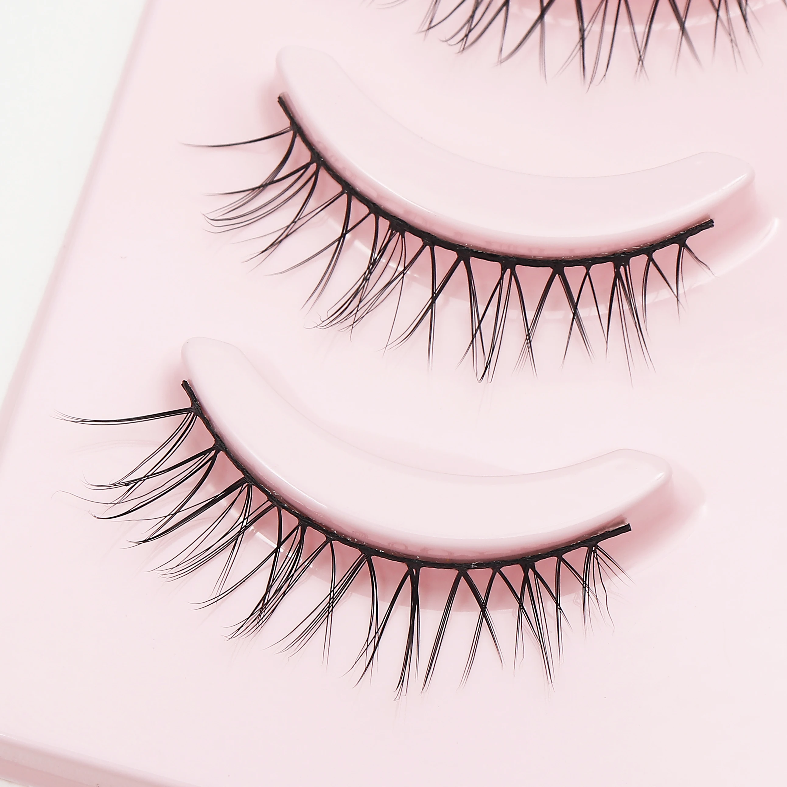 DINGSEN Gefälschte Wimpern, Anime-Wimpern, 5 Paar kleine Teufel-Wimpern, natürliches tägliches Make-up, Manga-Wimpern, transparente Band-Wimpern – Detail 23