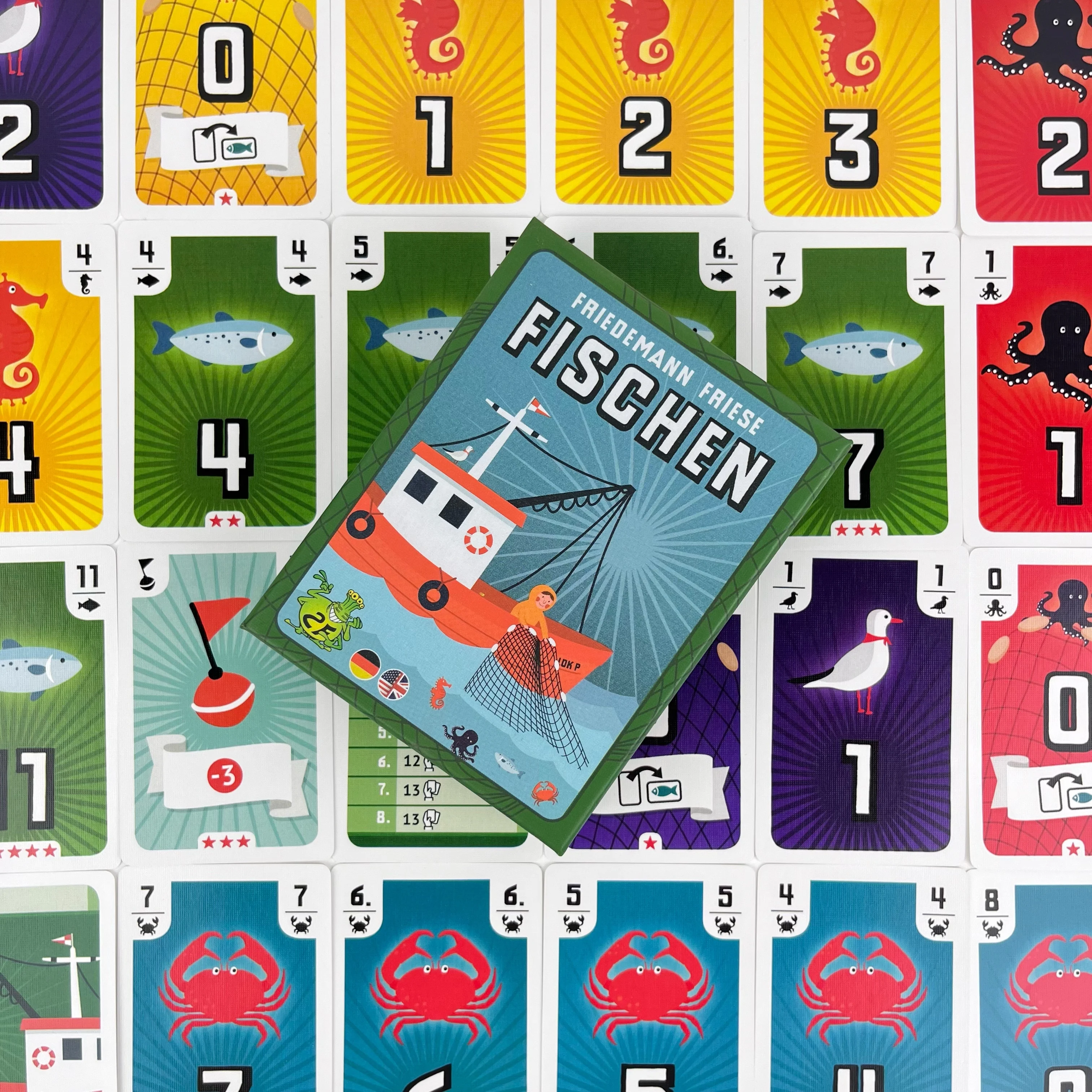 

FISCHEN Bilingual Fishing Board Game German/English Family Party Game for 3-5 Players Ages 8+ 40 Min Fun Strategy Home Activity
