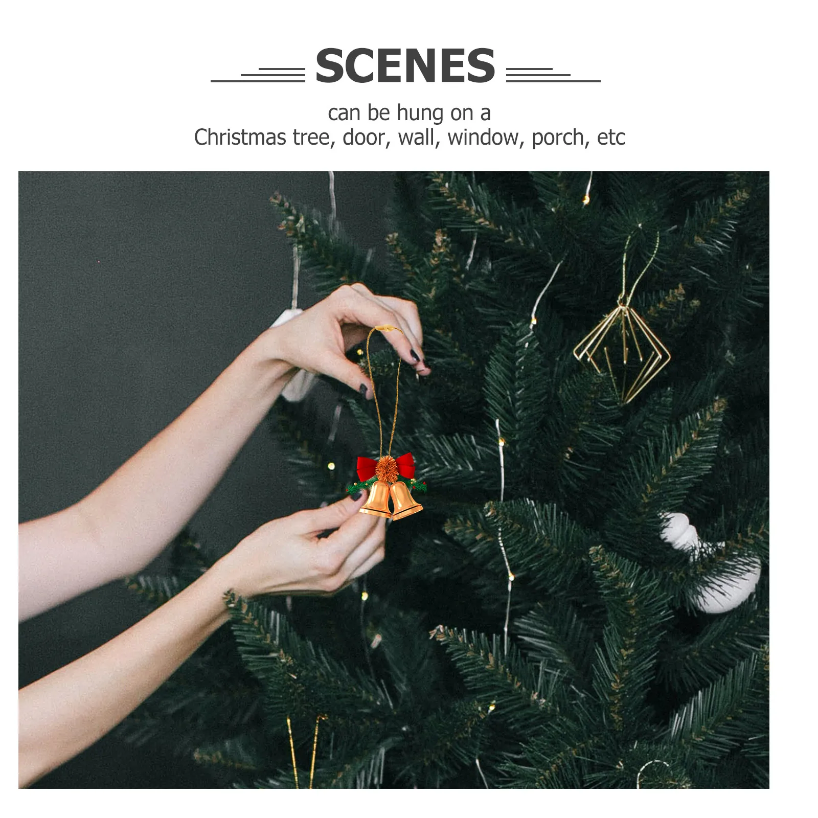 

200 Pcs Christmas Ball Pendant Tree Ornament Hanger Decorations Baubles Snap Locking Ropes Clothing Tag Hanging Gadgets