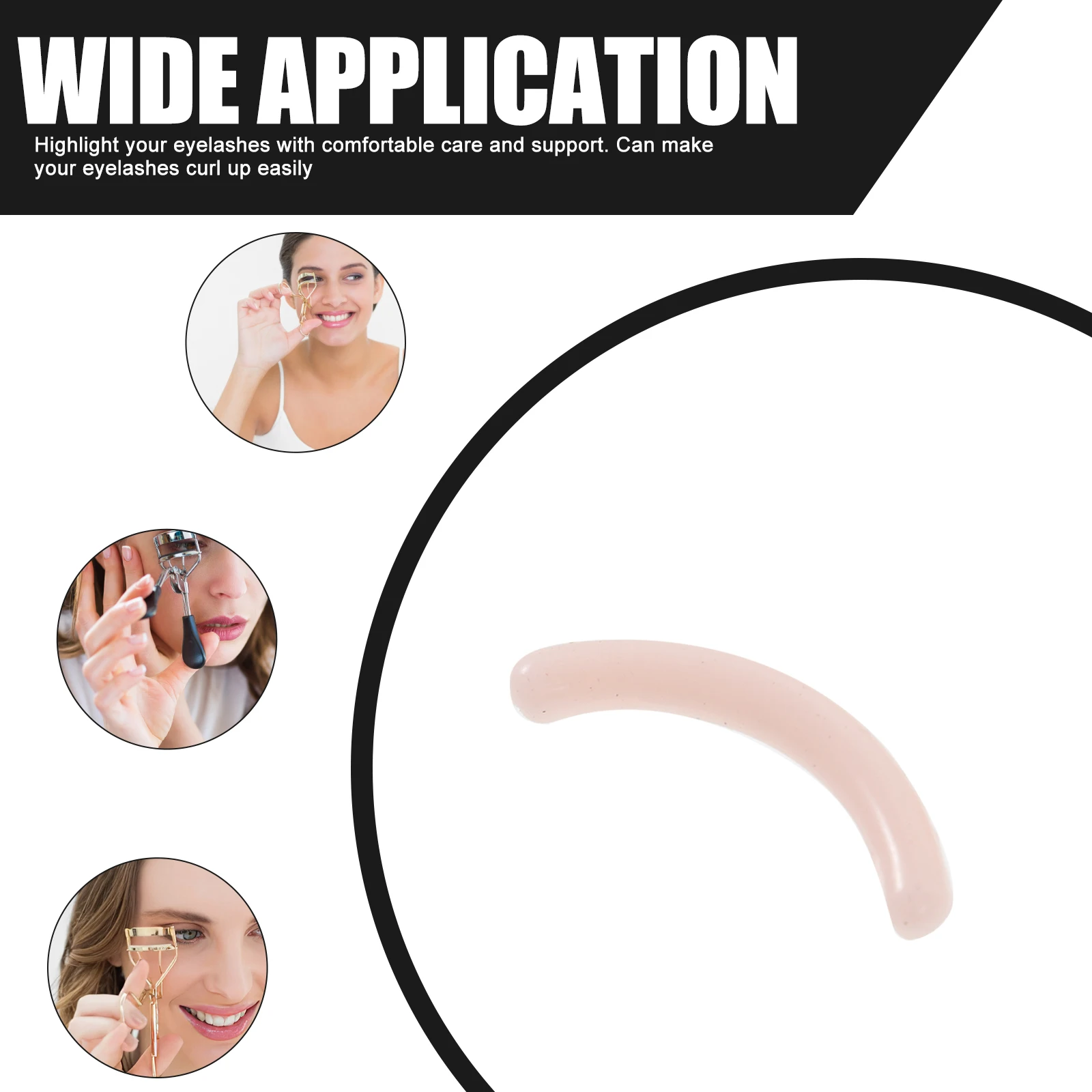 

16 Pcs Black Silicone Strips Eyelash Curler Refills Pads Long Thick Curled Lashes Eco Friendly Safe Soft Easy Replace