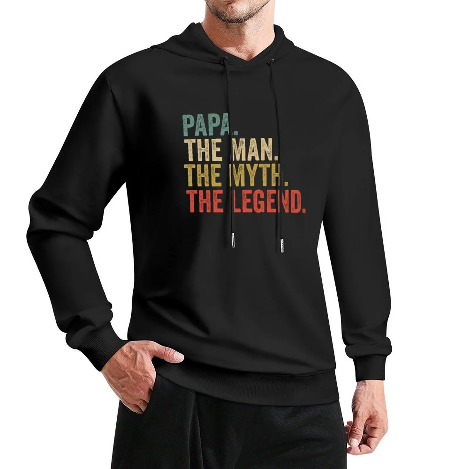 papa the man the myth the legend retro fathers day Pullover Hoodie autumn men's coat mens designer clothes new in hoodies