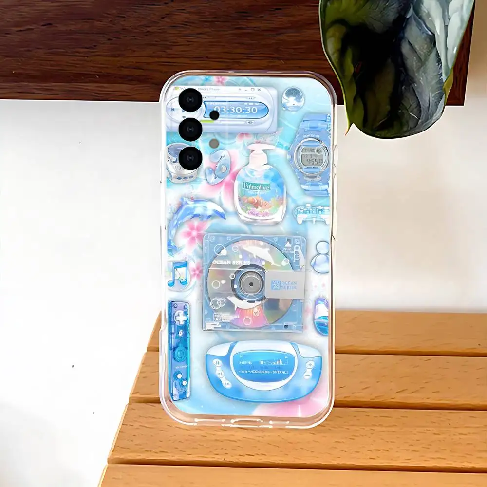 Funda colorida para teléfono Frutiger Aero Art para Samsung S30,S25,S24,S23,S21,S22,S20,S10,5G,FE,lite,PIus, funda Ultra transparente