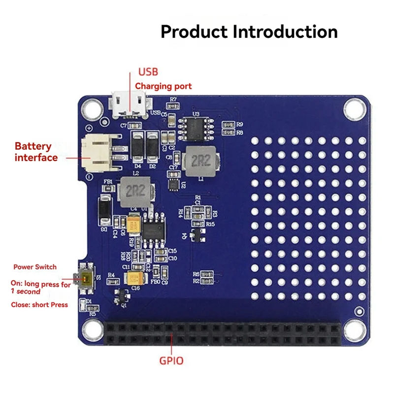 Nieuwe-UPS HOED Voor Raspberry Pi 4B 3B + 3B 2B 3A + A + UPS HOED Lithiumbatterij Voedingsmodule