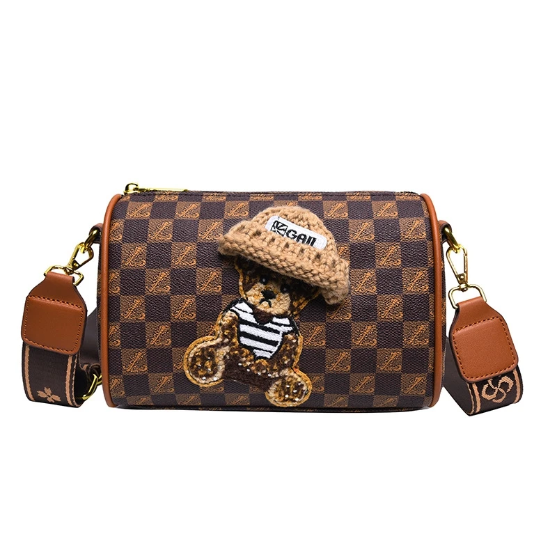 Vintage Floral Print Round Handbag for Women