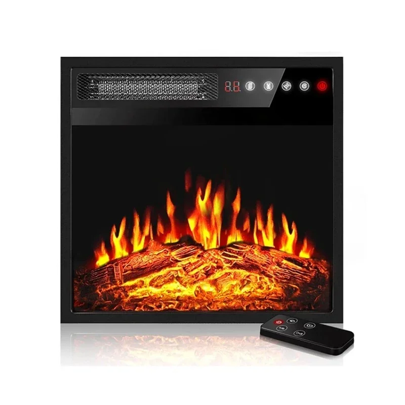 18 Electric Fireplace Light Emitting Diode Realistic Flame Fireplace Heater Timer 750/1500 Watt Wall Mounted Electric Fireplace