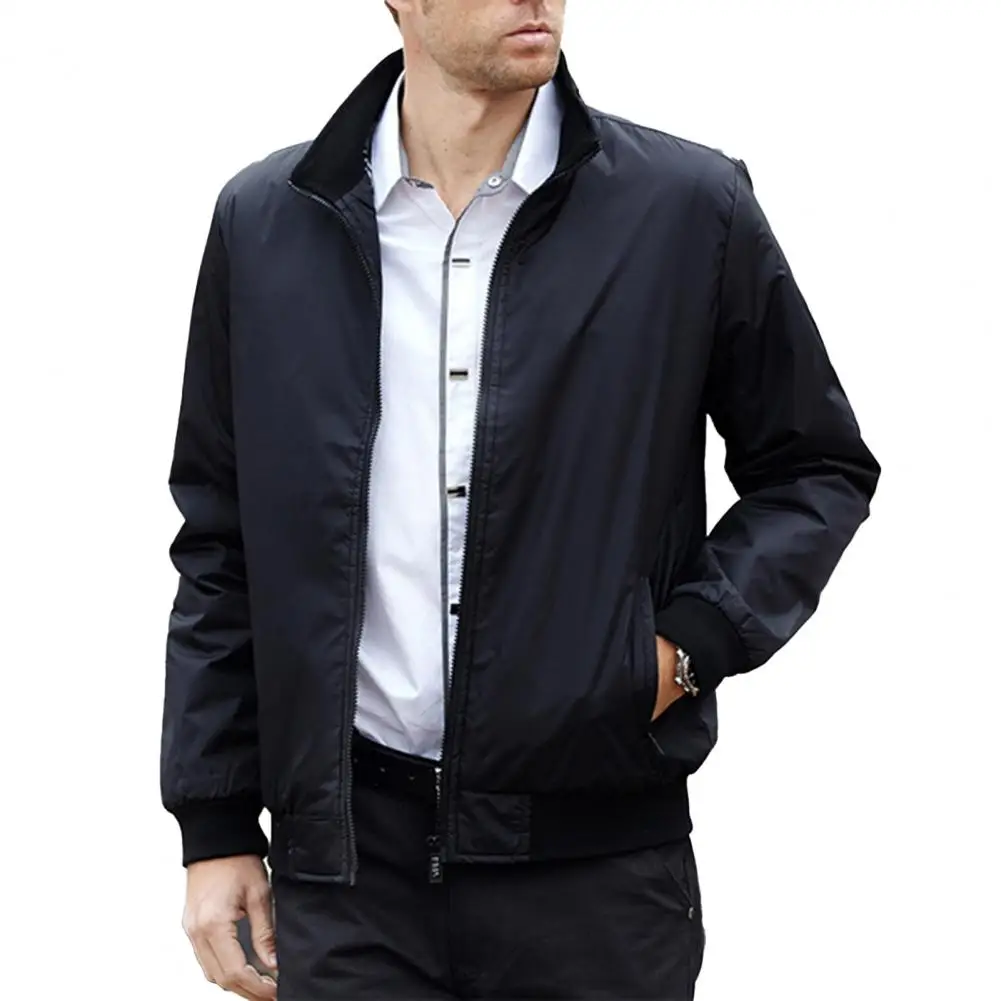 Chaqueta Bomber de calidad para hombre, ropa informal sólida, prendas de vestir exteriores, ropa deportiva mandarín, chaquetas para hombre, primavera y otoño