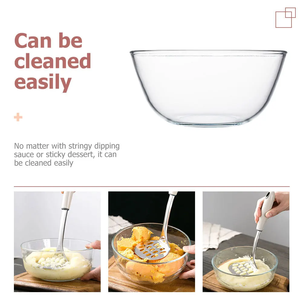 

Glass Fruit Bowl Set of 3 Heavy Duty Clear Glass Food Holder for Salad Appetizers Hot Dishes Organized Kitchen Storage Space