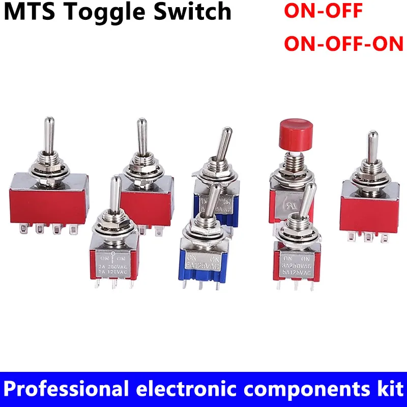 5 sztuk SPDT DPDT resetowanie zatrzaskowy przełącznik dwupozycyjny 125V6A MTS-302 Mini miniaturowy przełącznik dwupozycyjny MTS-403 ON-ON Mini przełączniki dwupozycyjne