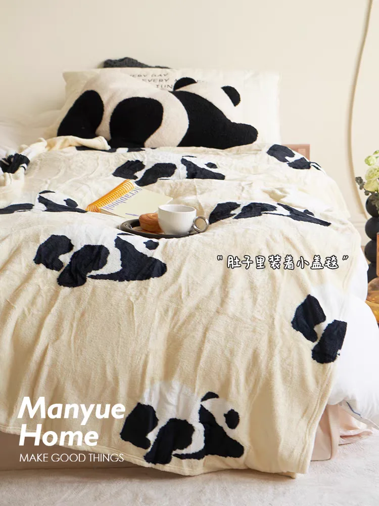 

Panda Plush Pillow and Blanket Set, Soft Stuffed Animal Pillow with Matching Throw, Cozy Home Decor Gift for Kids Women