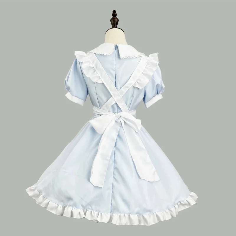 New blue cute heart Lolita maid dress cosplay love girl maid dress suit for waiter maid party stage cosplay costume S -5XL oi968