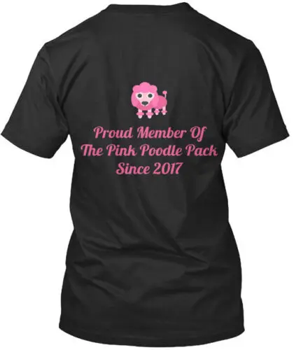 Black Poodle Pack Member S And Mugs T-Shirt Made in the USA Size S to 5XL