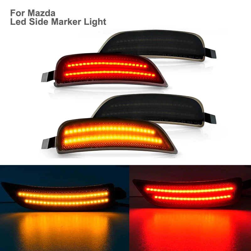 

For Mazda Miata MX-5 2016-2023 LED Turn Signal Side Marker Light Front Rear Fender Bumper Light, Replace OEM Sidemarker Lamps