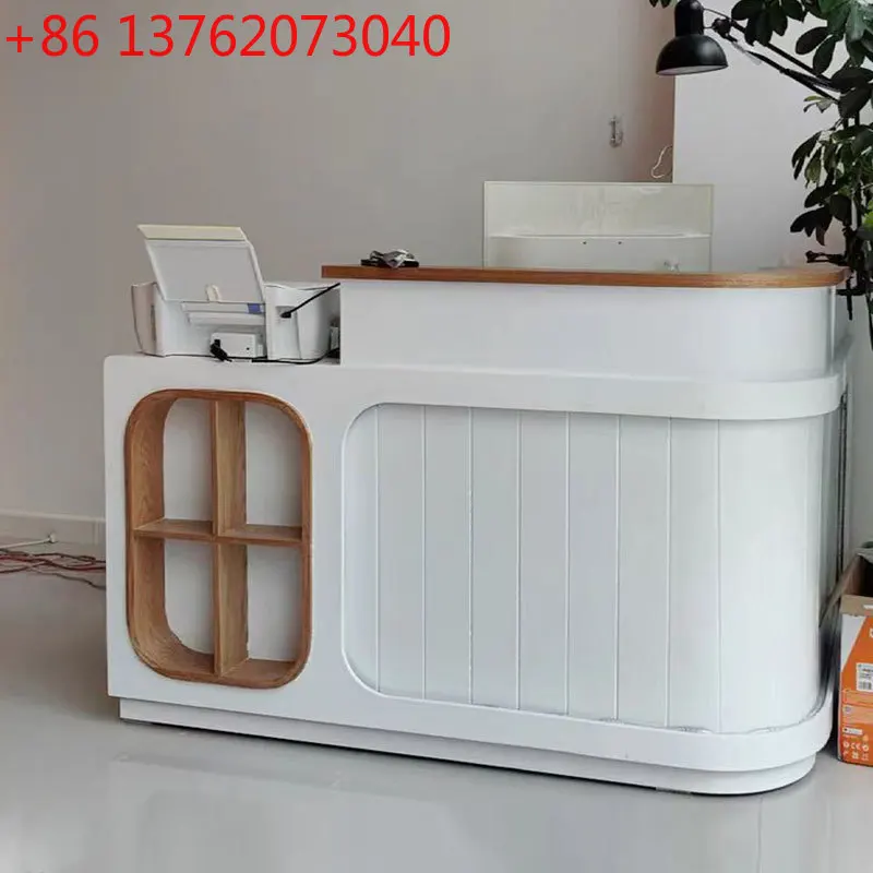Simple corner bar checkout page paint clothing store reception desk