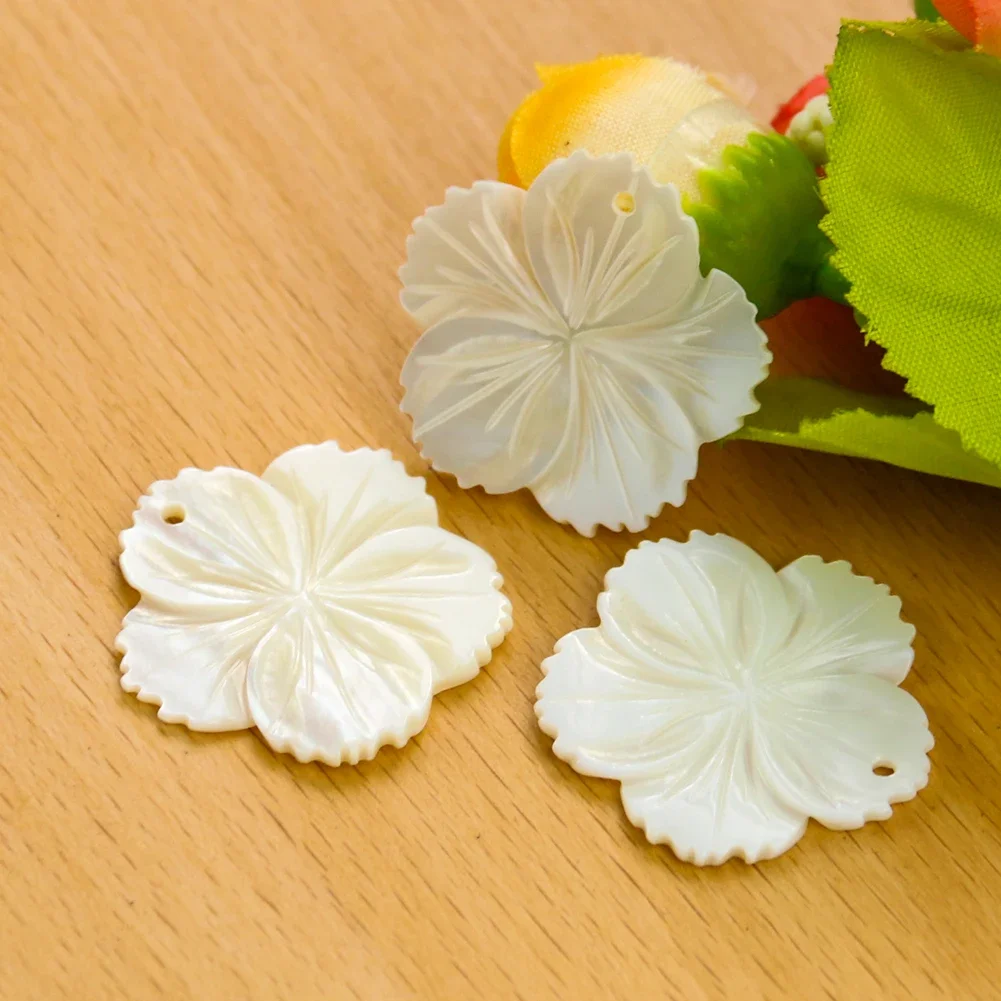 2pcs Natural White Sea Shell Carved Flower Charms Sakura Peach Blossom MOP DIY Necklace Earring Hairpin Jewelry Making Accessory image 5