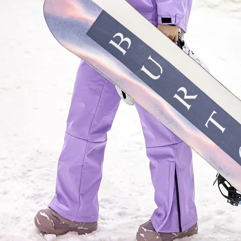 Pantalones de esquí sueltos a prueba de viento para hombres, impermeables y cálidos, con forro polar grueso, pantalones de esquí de tabla individual y doble