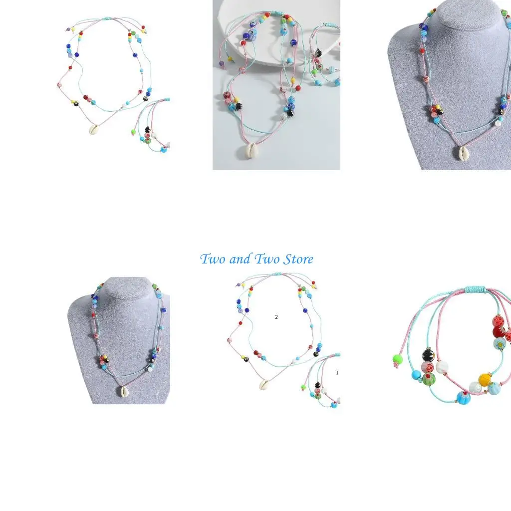 HX6F Women Hand-Making Braided Bracelets Braided Necklace Multilayered Design Hand Woven Bangle Suitable for Everyday Use