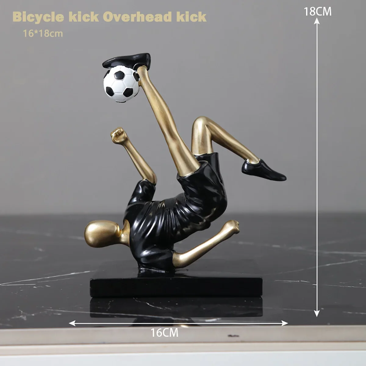 Imagem -05 - Estátua Moderna de Resina para Decoração Home Esculturas de Futebol Decoração da Sala de Estar Figuras de Mesa Jogador Estrela de Futebol de Mesa