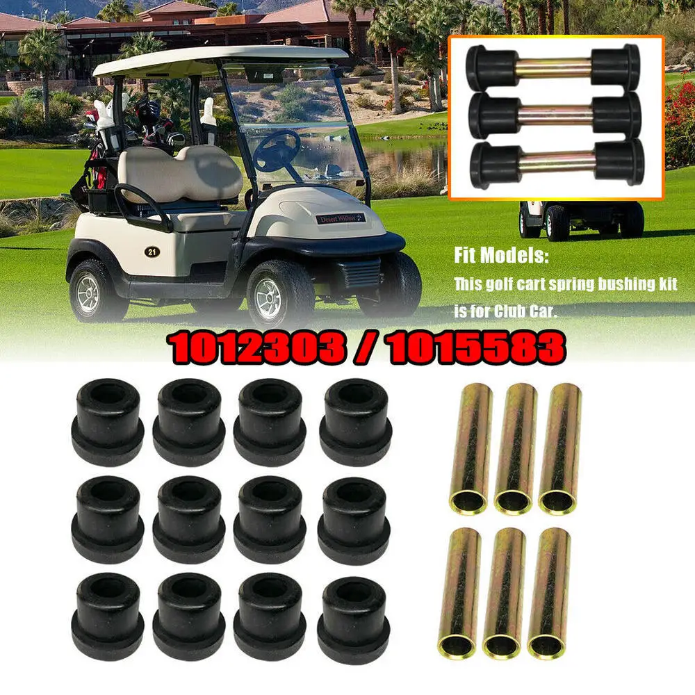 6 Rear Leaf Spring + 12 Bushing Kit Fit For Club Car DS Gas Electric Golf Cart Bushing and Sleeve Kit 1012303 1015583