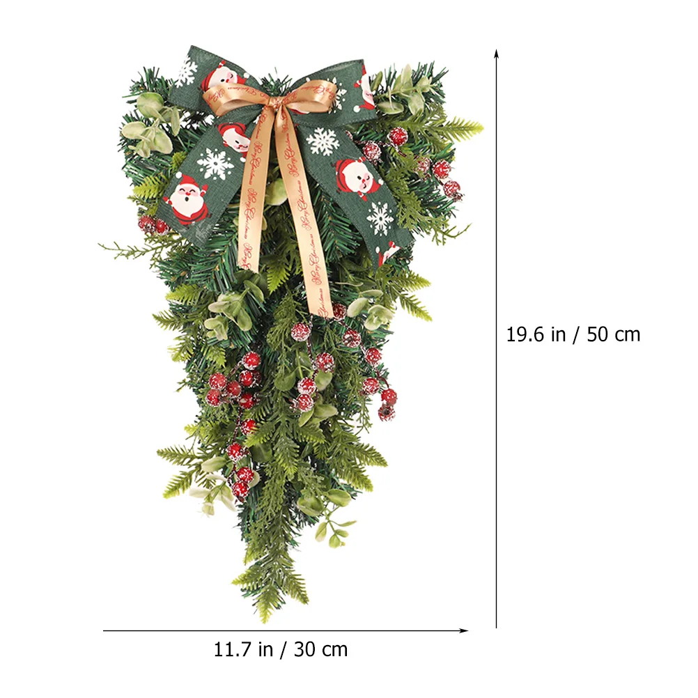 

Eucalyptus Door Hanging Real Wreath Festive Decoration Chargeable Teardrop Swag Plastic Sign Christmas Ornament