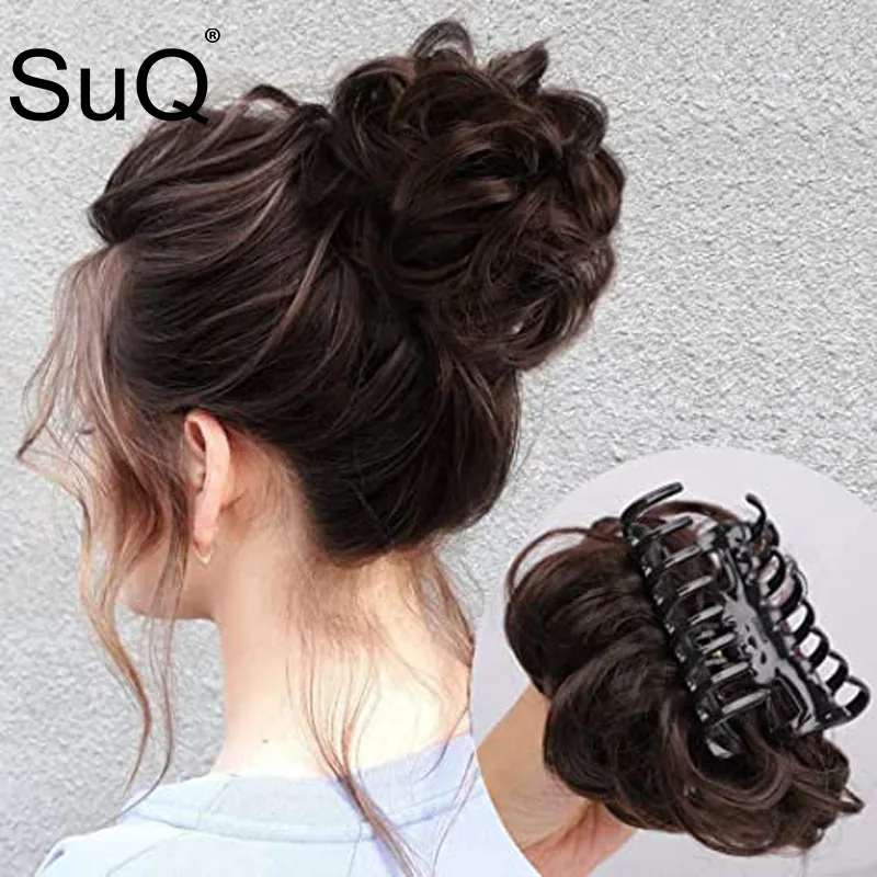 

Claw Clip in Hair Messy Curly Short Synthetic Hair Extension Chignon Donut Roller Bun Wig Updo Ponytail Piece for Women