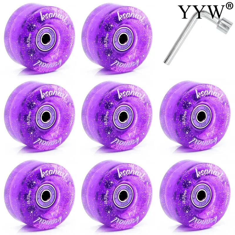 82A Paars Geel Roller Skate Wielen Vier-Wiel Skateboard Roller Skate Wielen 58X32Mm Hardheid Kwaliteit Wiel skate Accessoires