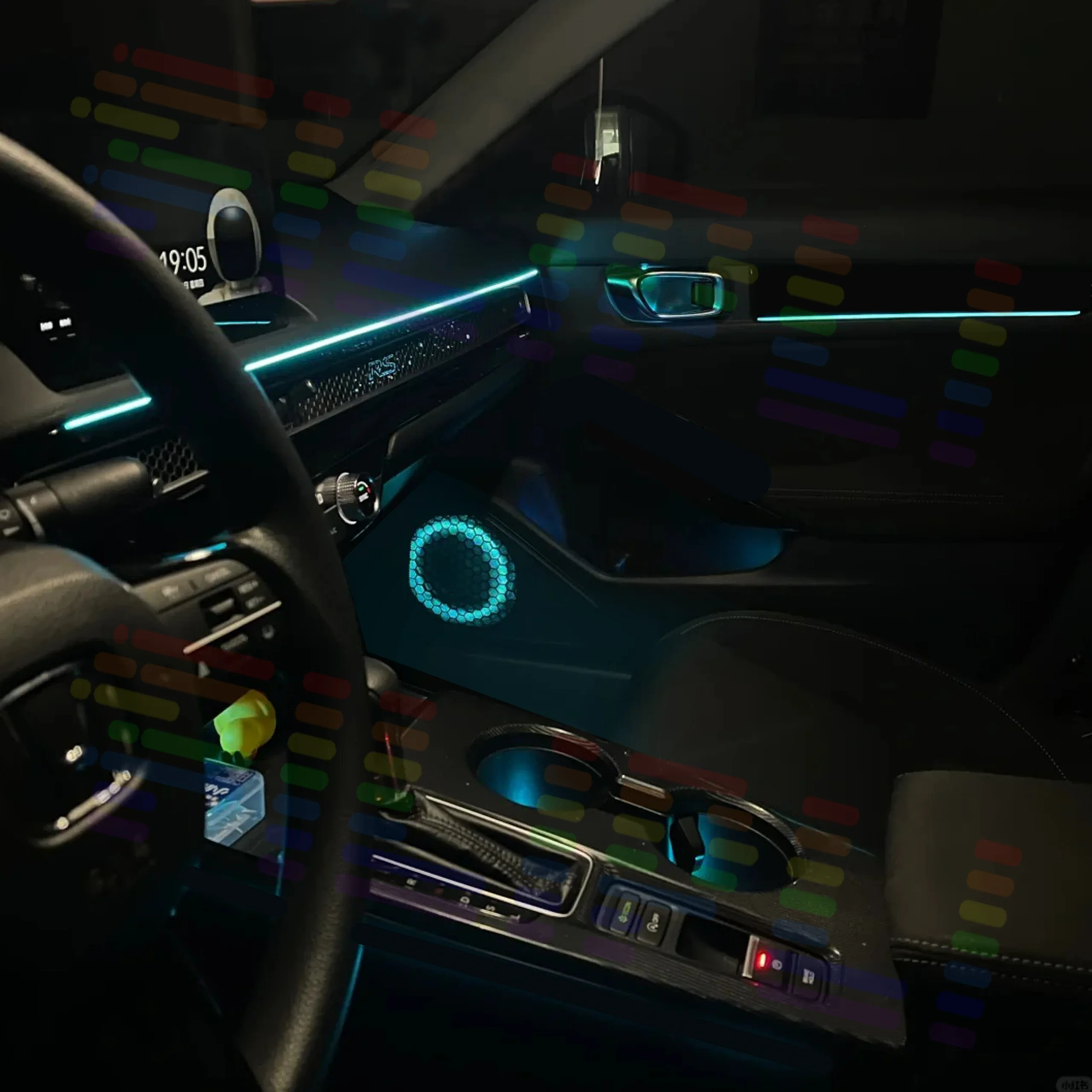 لهوندا سيفيك 11th Gen 2024-2025 الاكريليك LED أضواء المحيطة APP التحكم لتقوم بها بنفسك الألوان RGB سيمفونية تأثيرات جو مصباح #4