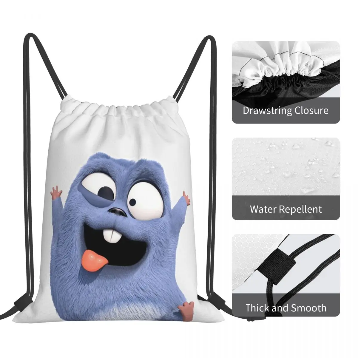 Animation Grizzy And The Lemmings Cartoon Anime Backpacks Drawstring Bundle Pocket Sports Bag Book Bags for Travel Students