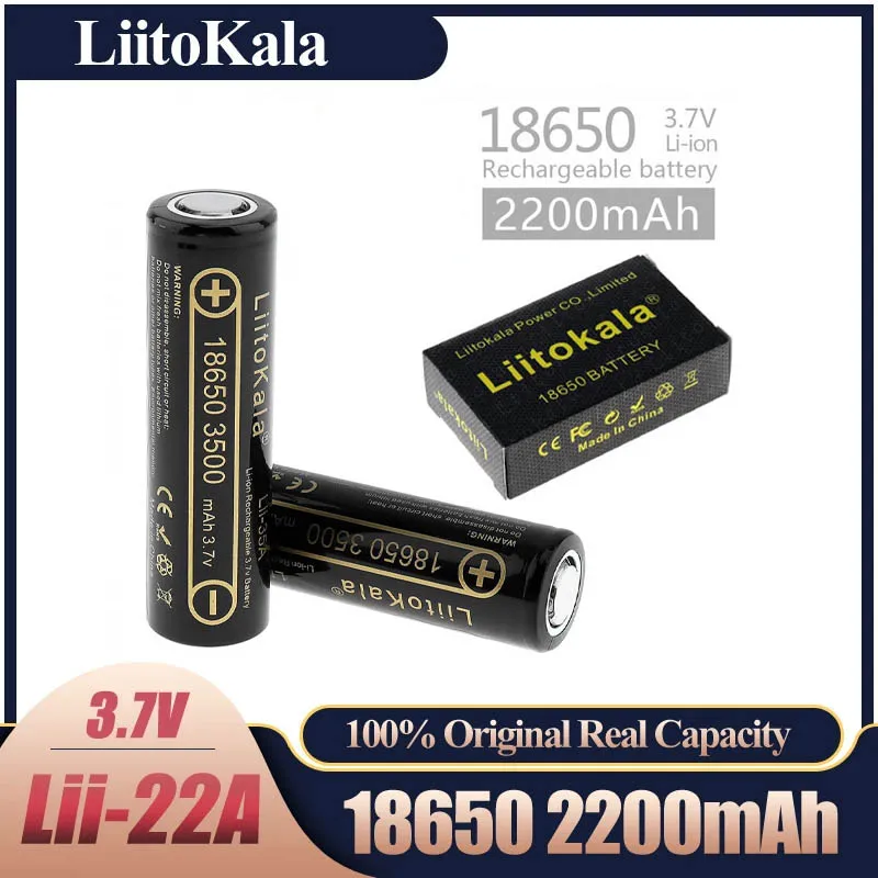 

100% Original LiitoKala Lii-35A 3.7V 2200mAh 10A Discharging Rechargeable Batteries For 18650 Battery/UAV