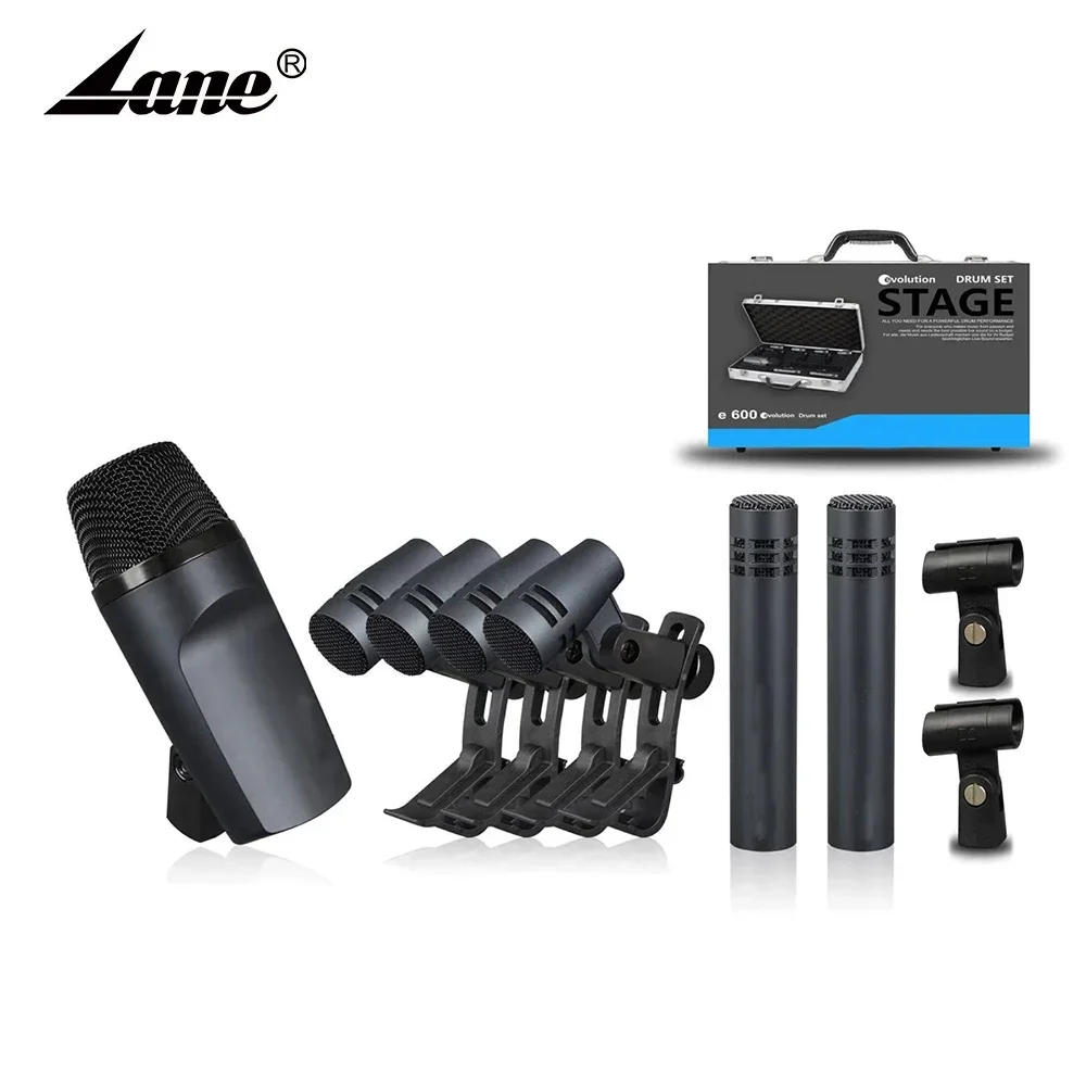 

Lane E600 Professional Stagg Dms-5700h Musical Instrument Drum Kit Microphone Set Metal Manufacturer 7 Pcs XLR Wired 5pcs 60-80M