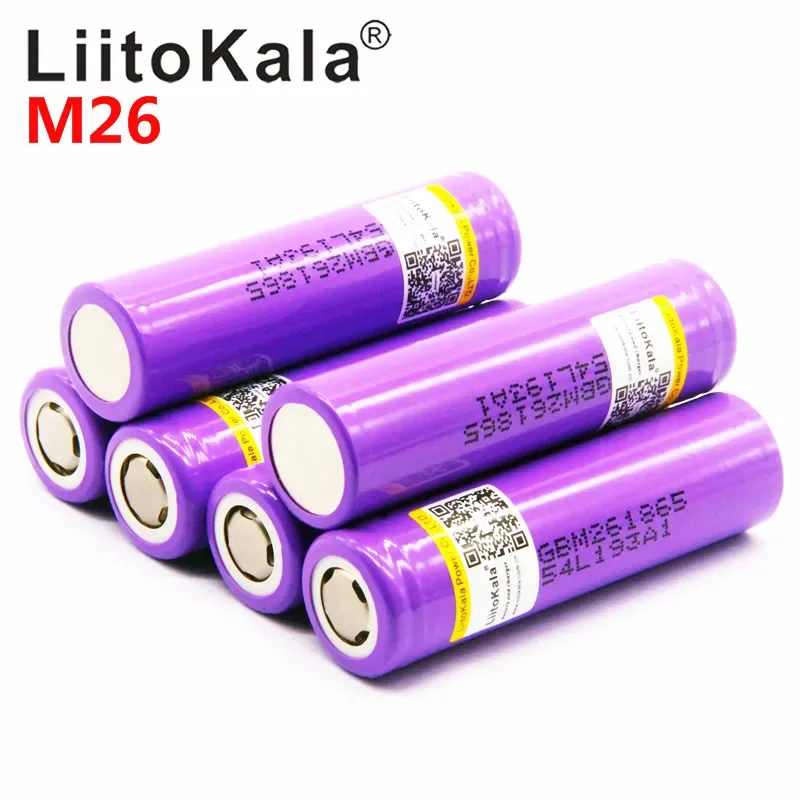 

100% original LiitoKala for M26 18650 2600mah 10A 2500 li-ion rechargeable battery power safe battery for ecig/scooter