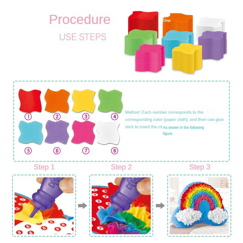 DIY Handmade Pillow Material Package Cute Doll Kawaii Plush Children Toys Puzzle Gifts Kids Craft Kits Creativity Puzzle Cushion