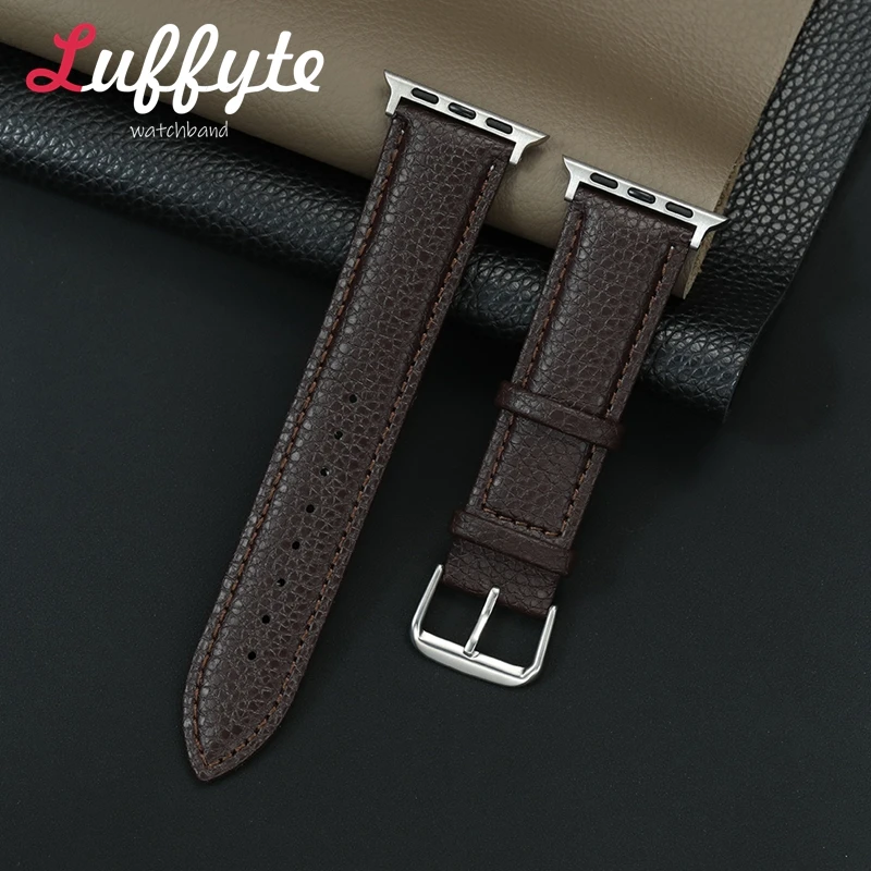 حزام ساعة الأعمال لساعة أبل 38/40/41/42/44/45/46/49 مللي متر 10 9 8 7 6 5 4 3 SE Ultra 2 PU أربطة ساعات جلدية للرجال والنساء #5