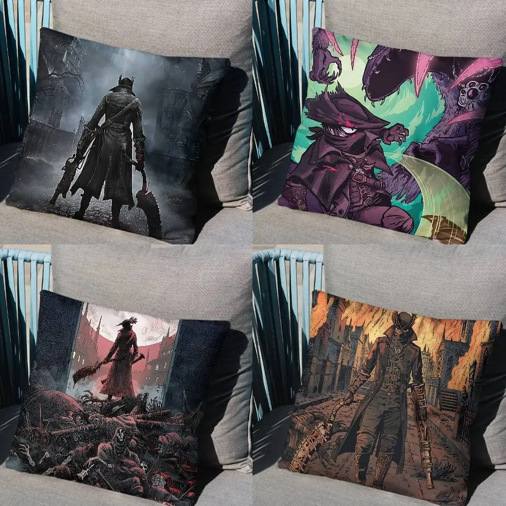 

game Gehrman Bloodborne Hunter Pillow Case Sofa Living Room Bedroom Headboard Backrest Cushion Square Cushion Nap Time