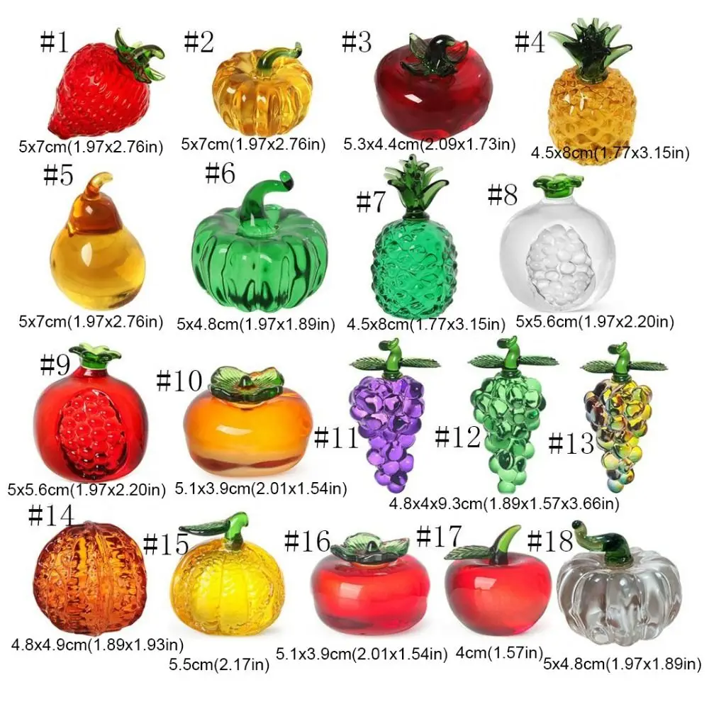 Pomegranate Pumpkin Pineapple Pumpkin Strawberry Fruit Ornaments Glass Crafts Interesting Artificial Fruit Decoration