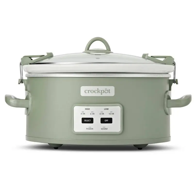 Crock-Pot 6qt готовка и переноска один касание программируемая Медленная Плита Moonshine зеленая