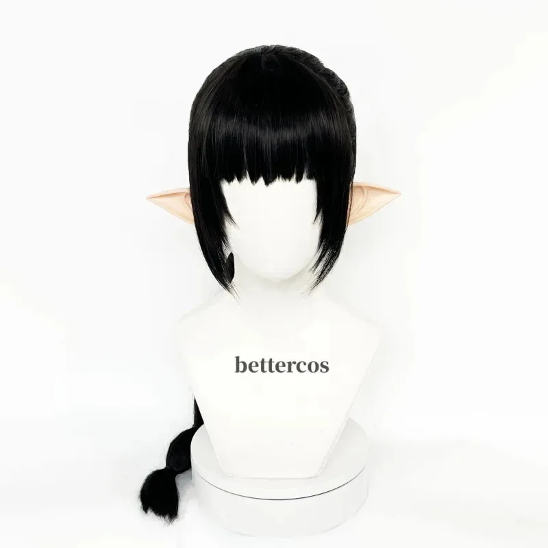 

AIAI 2025ShadowHeart Cosplay Long Black With Ears Heat Resistant Synthetic Hair Halloween Party Wigs + Wig Cap