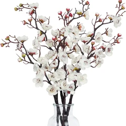 1pc Artificial Flowers Spring Plum Blossom Peach Branch Silk Flowers Home Wedding Party Decoration Christmas Wreaths Accessories