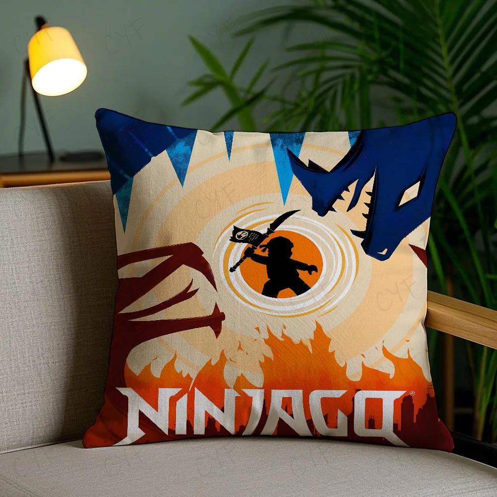 N-ninja go cool l-Lego Pillow Case Pillowcase Anti-dustmite Pillow Invisible zipper silky short plush Sofa cushion cover