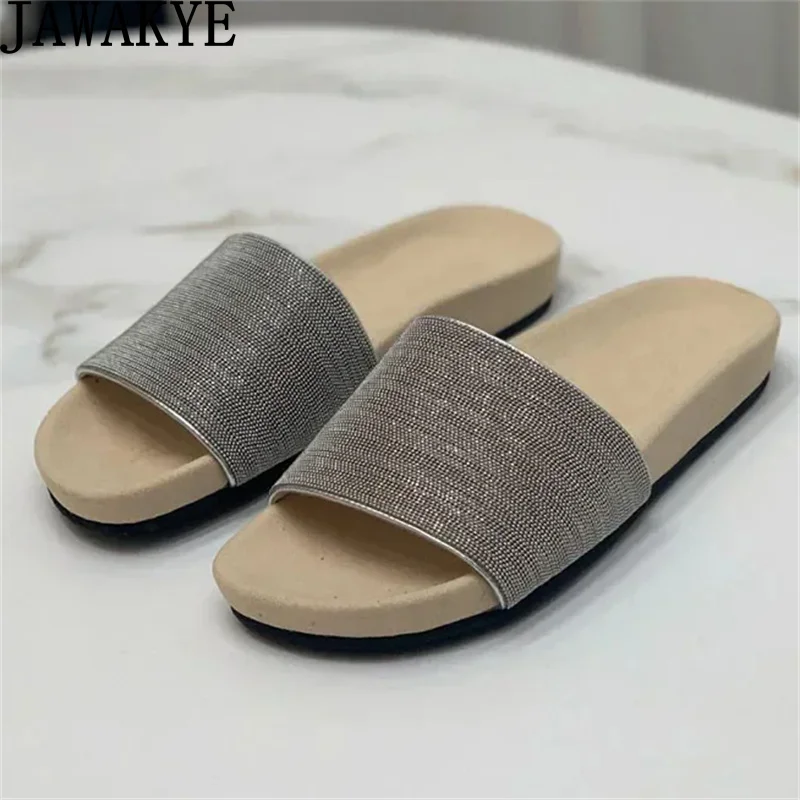 

Summer Round Open Toe Flat Slippers Women Luxury Designer Punk Slippers Outdoor Flipflops Mules Slippers Casual Beach Slippers