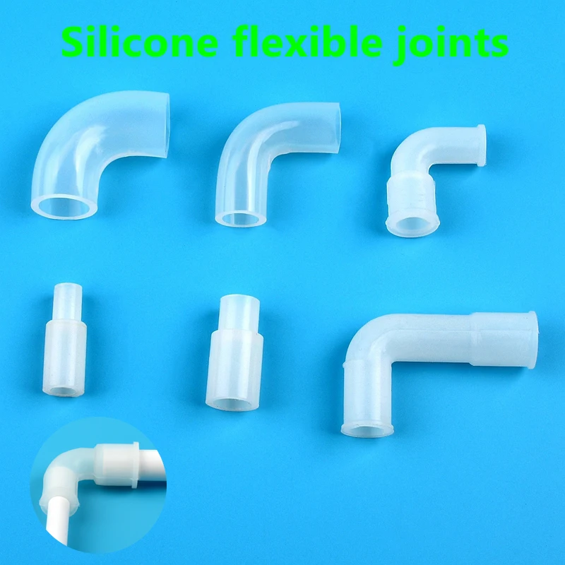 1-10PCS Silicone Flexible Joints Hose Connector Rubber Elbow Hard Tube Soft Fittings Elastic Right Angle Joints Hose Accessories