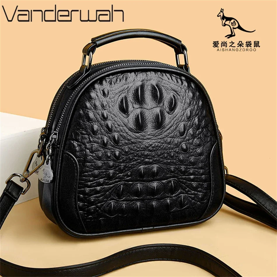 Brand Crocodile Leather Crossbody Bags for Women 2024 Female Shoulder Messenger Sac Luxury Designer Ladies Handbags and Purses