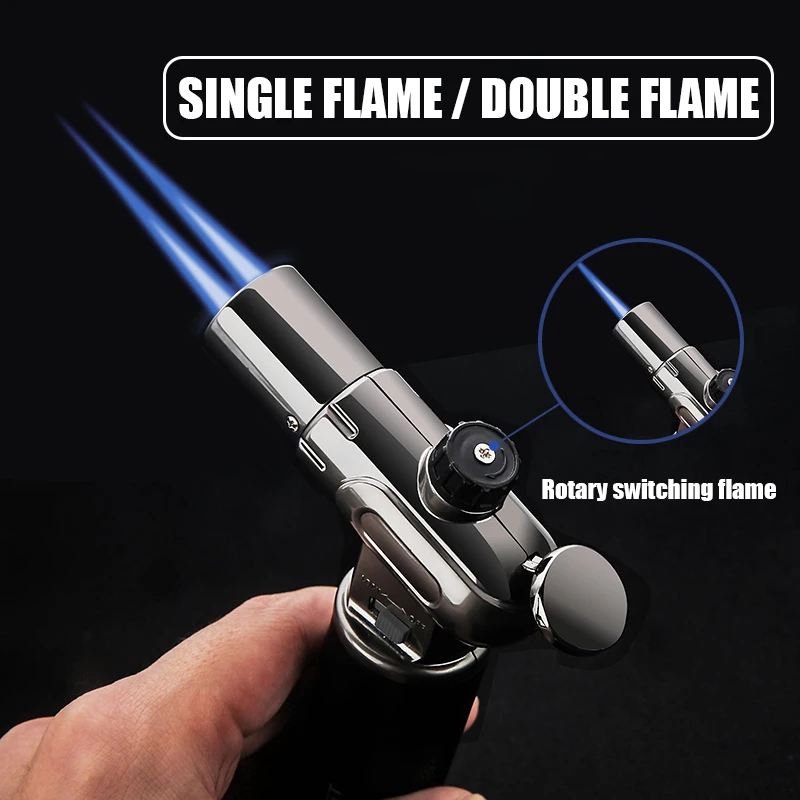 HONEST 1300C Gun Single Double Fire Switchable Fixed Lock Adjustable Flame Size Lighter Gadget