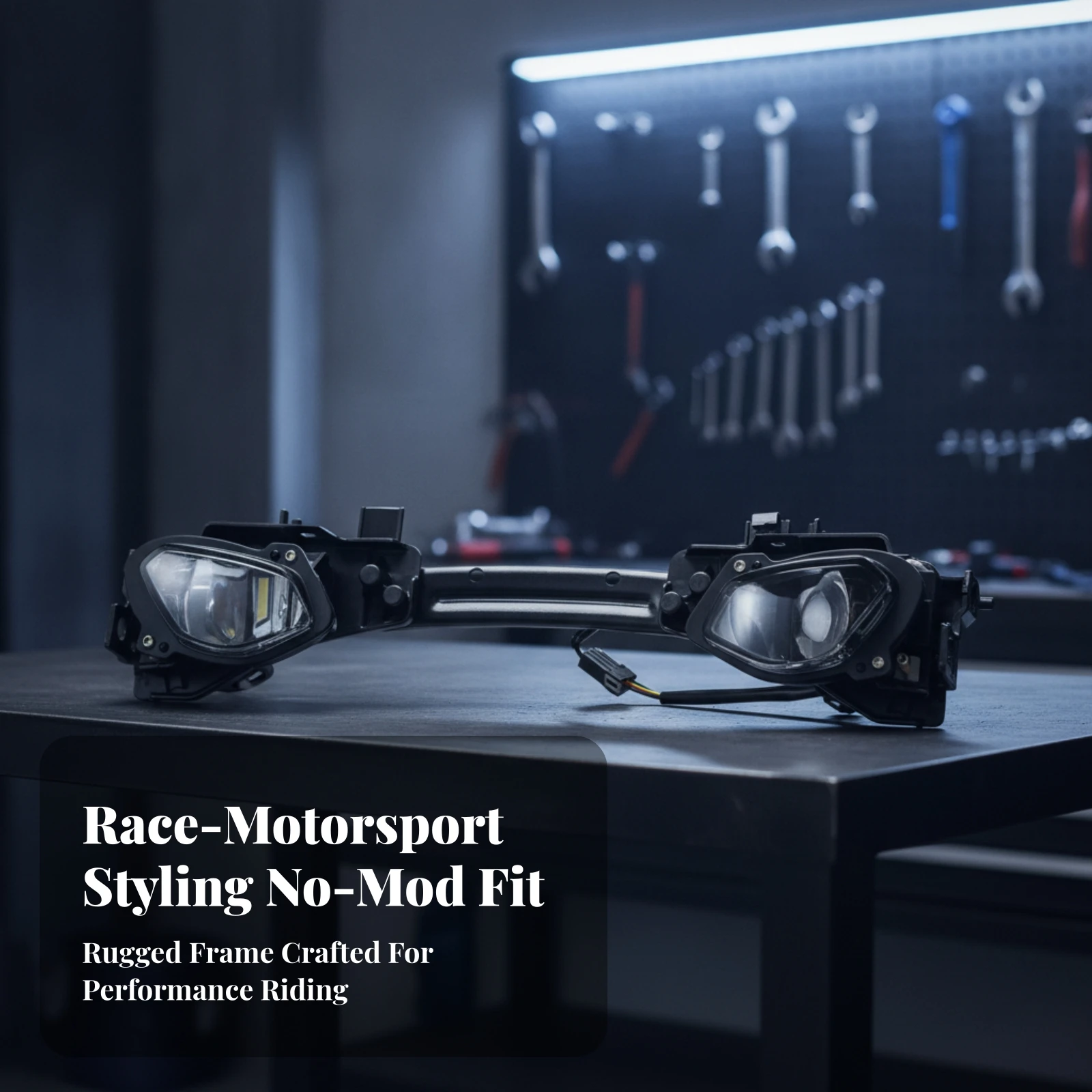Yamaha-Compatible R1M Front Headlight Assembly Black Housing Motorcycle Front Lighting Assembly with Mounting Support Headlamp