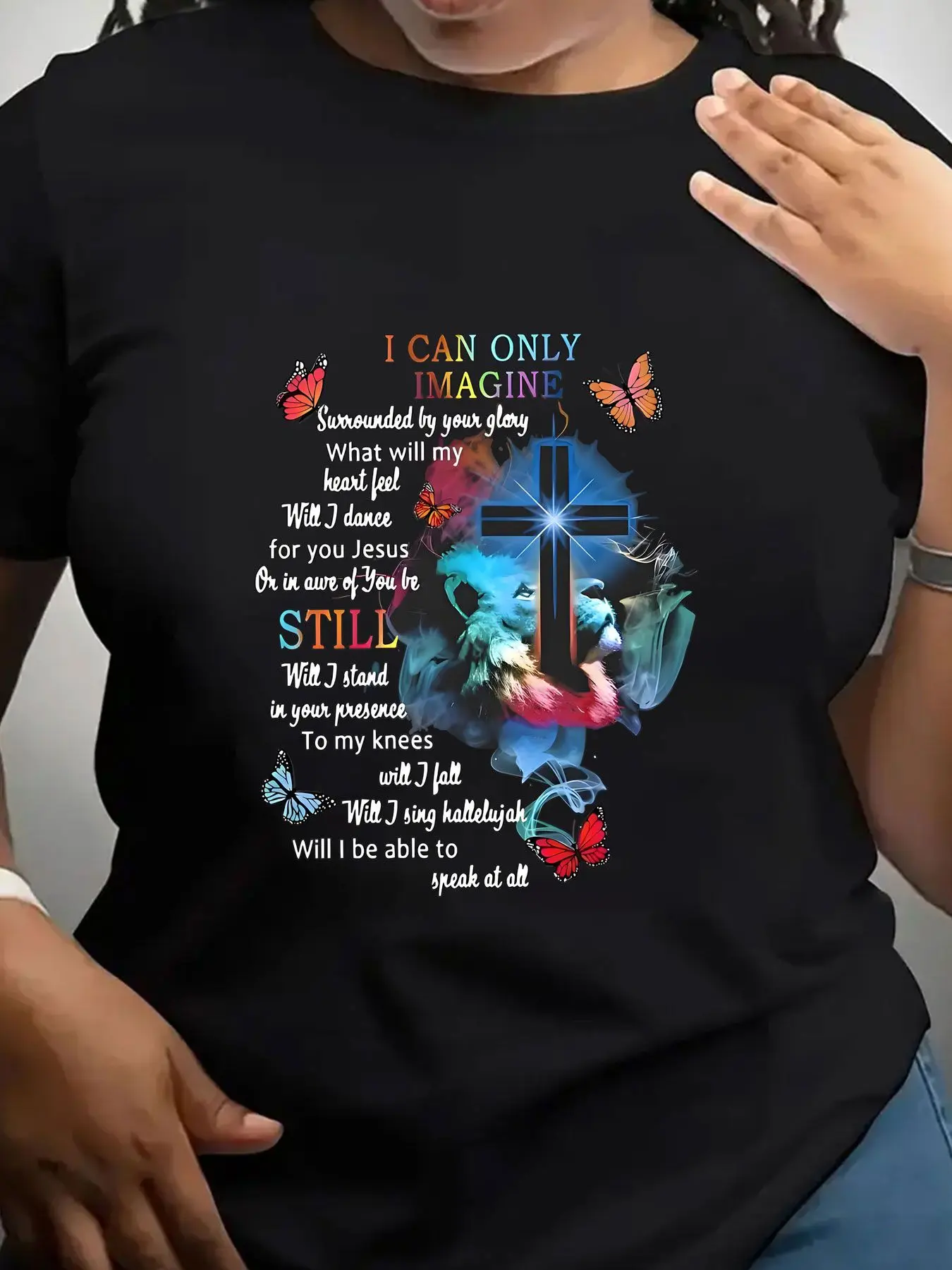 Women's Trendy Crew Neck T-Shirt I Can Only Imagine Shirt Suitable for Casual Sportswear