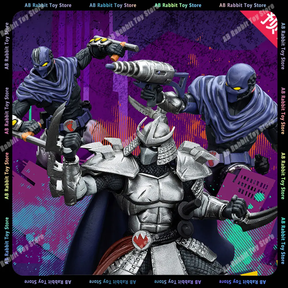 Original 1/18 Tmnt Shredder Foot Soldier Action Figure Teenage Mutant Ninja Turtles Anime Figurine 3-Person Group Satatue Toy Gk